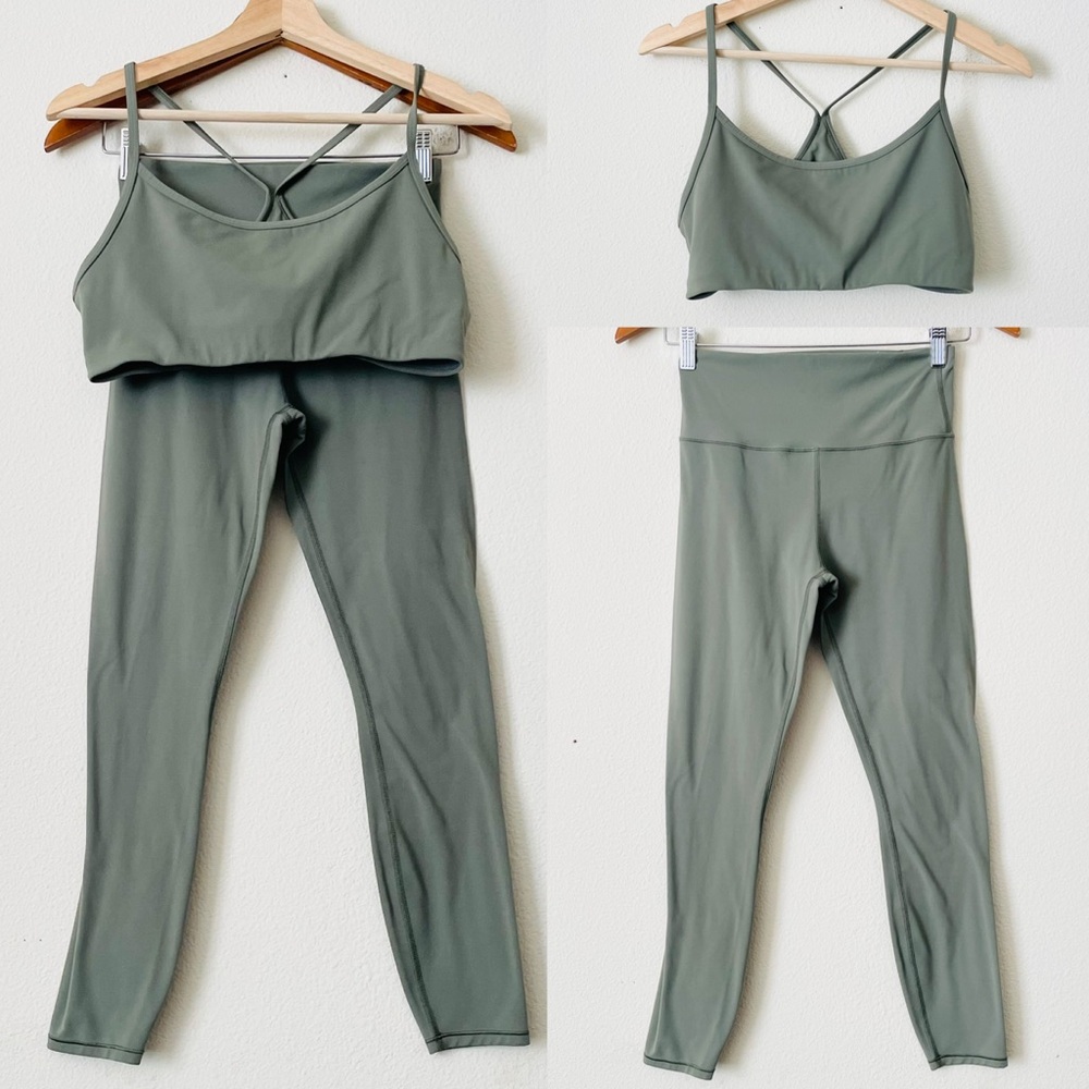 Vuori Olive Green Leggings (S) and Bra (M) SET EUC